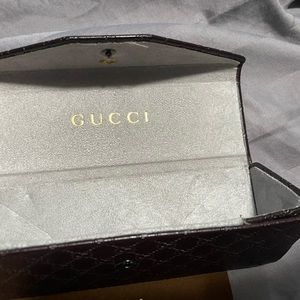 Gucci glasses case brown leather optical sunglasses